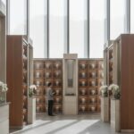 Modern columbarium niches in Singapore for cremation ashes, offering a peaceful resting place.