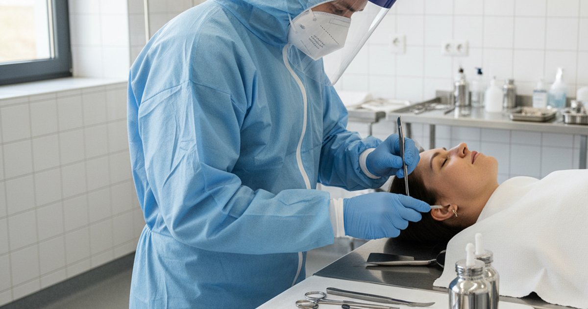 An embalmer performing restorative work on a deceased individual, highlighting the unseen expertise in funeral services in Singapore.