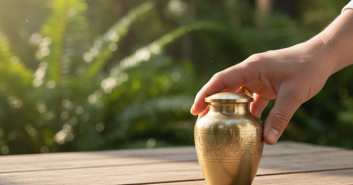 Urn containing ashes from cremation services in Singapore, symbolizing eco-friendly choices