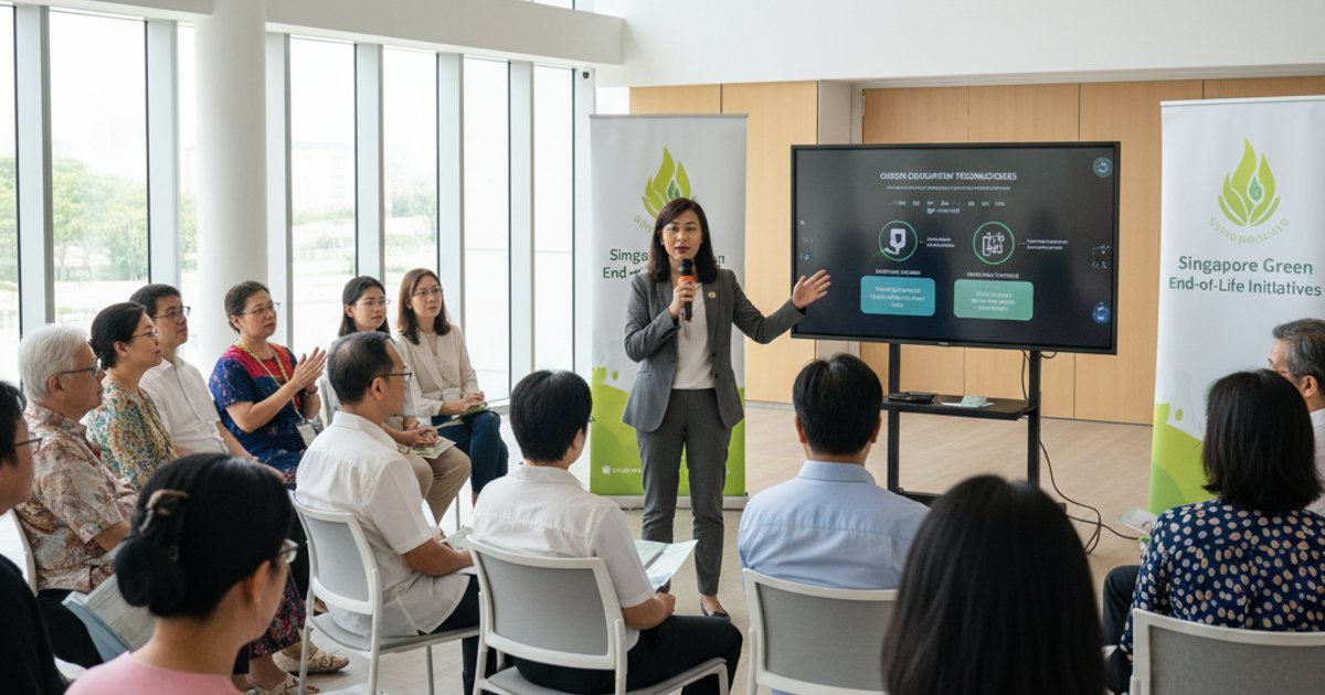 Singaporean community discussing green cremation technologies and public perception