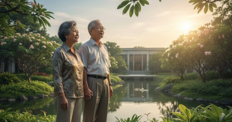 Elderly Singaporean couple contemplating pre-need cremation planning in Singapore