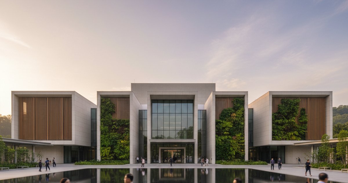 Mandai Crematorium, a key facility for cremation services in Singapore, under a clear sky