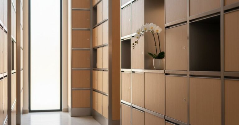 Modern columbarium interior in Singapore for cremation ashes