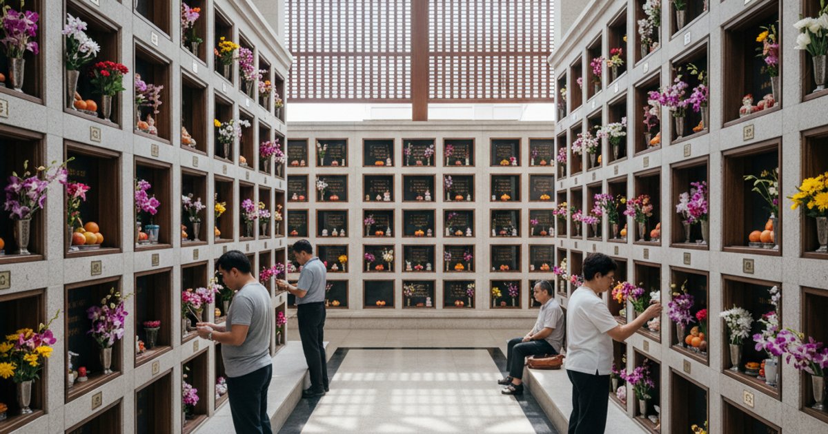 Serene columbarium in Singapore for cremation ashes