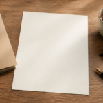 A desk with blank documents, pen and reading glasses for funeral pre-planning