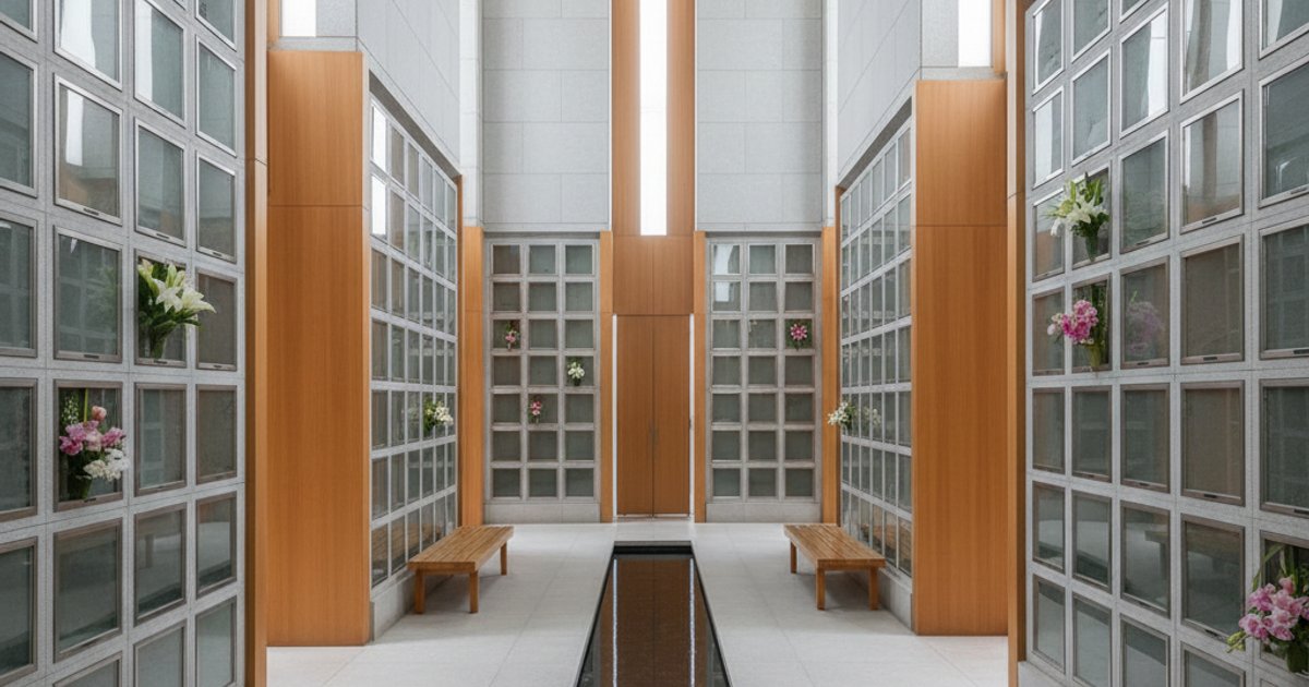 Modern columbarium interior in Singapore, reflecting efficient use of space for funeral services SG